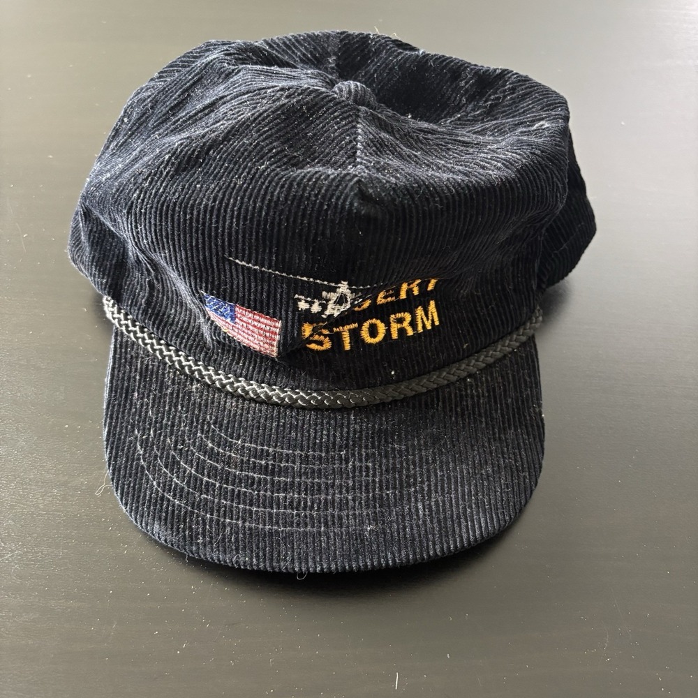 Vintage Desert Storm USA Flag‎ Cap Hay Corduroy Strapback Trucker AmaPro Korea